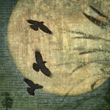 CROW MOON - Fine Art Print, Blue Crow Series