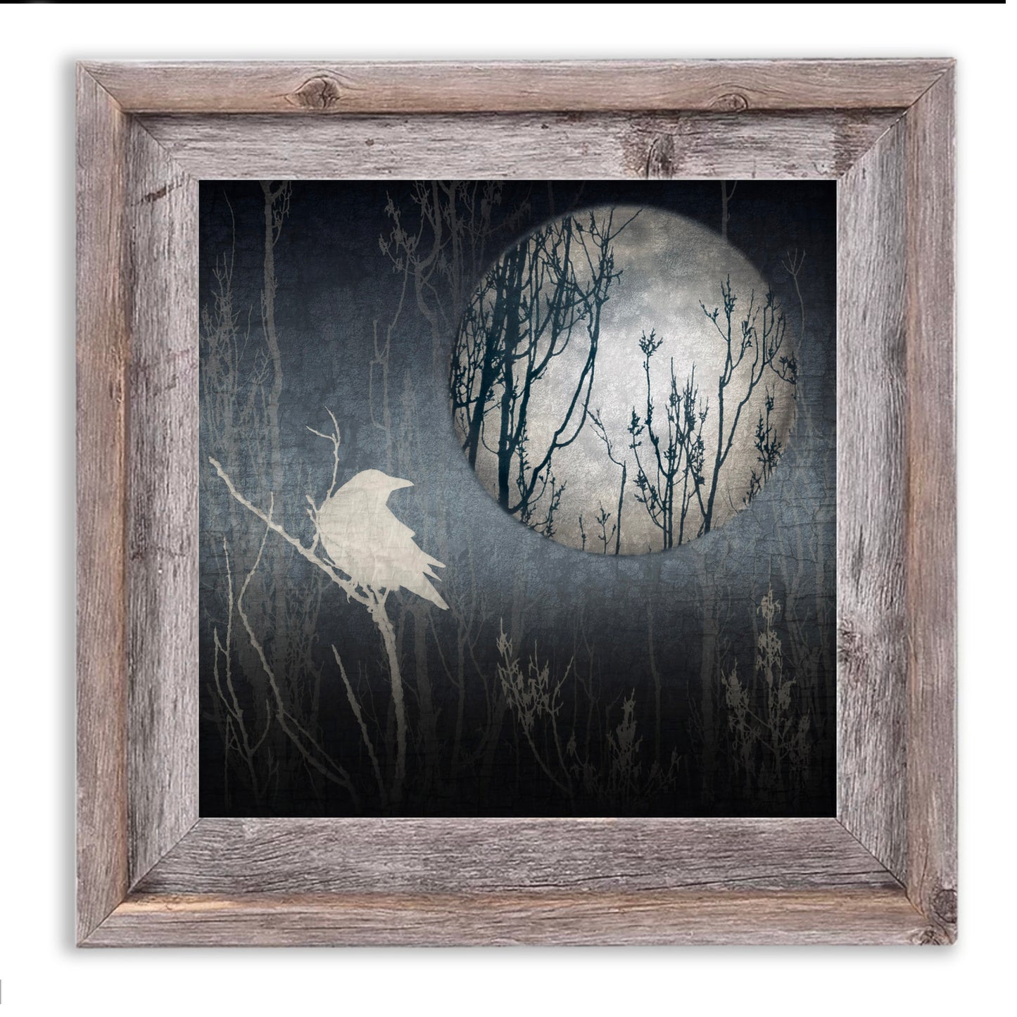 CROW, MOON, DREAMS - Fine Art Print, Blue Crow Series