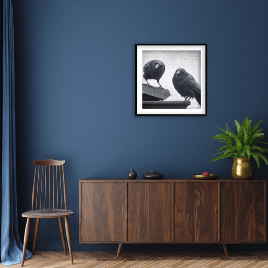 JUDGEMENTAL CROWS - Fine Art Print, Crow Portrait Series