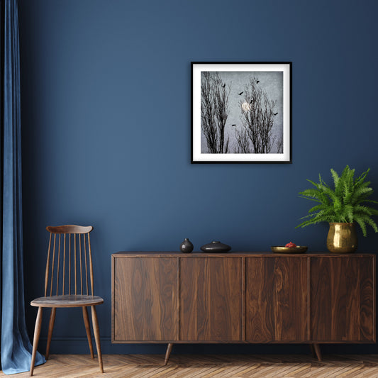 MOONLIGHT TRAVELLERS - Fine Art Print, Blue Crow Series