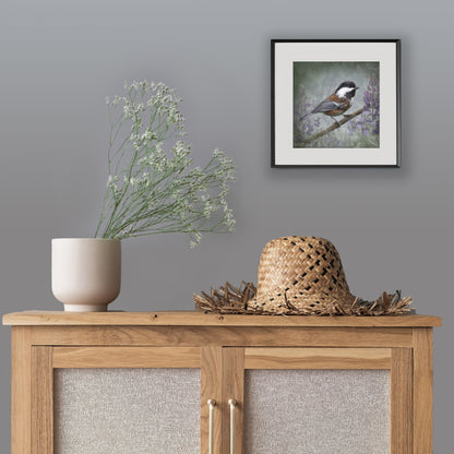 CHESTNUT BACKED CHICKADEE - Fine Art Print, Garden Birds Series