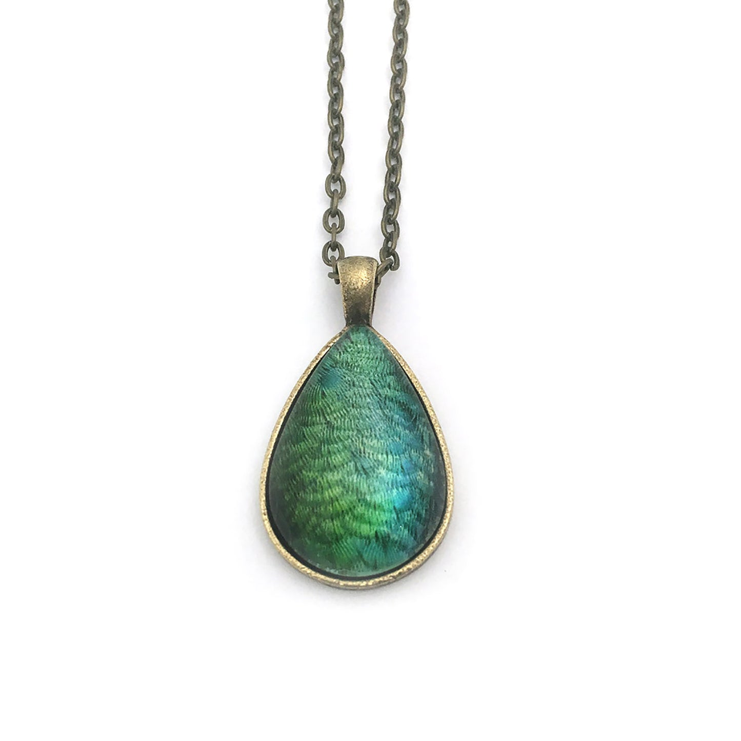 HUMMINGBIRD BEAUTY - Teardrop-Shaped Glass Pendant