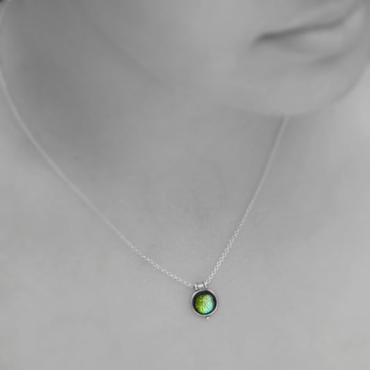 ANNA'S HUMMINGBIRD FEATHERS - Miniature Pendant, Silver and Resin