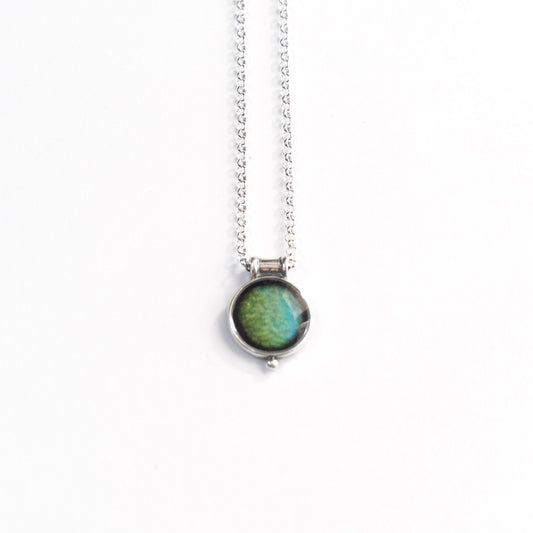 ANNA'S HUMMINGBIRD FEATHERS - Miniature Pendant, Silver and Resin