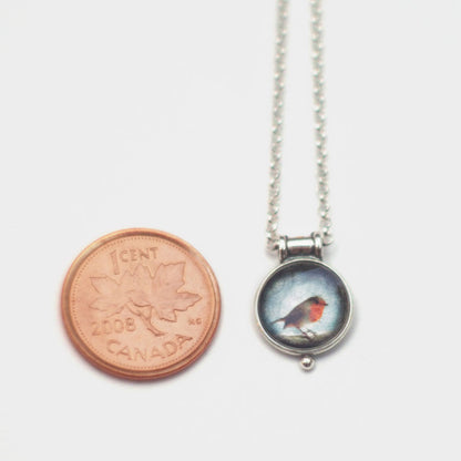 ENGLISH ROBIN - Miniature Pendant, Nature Jewelry