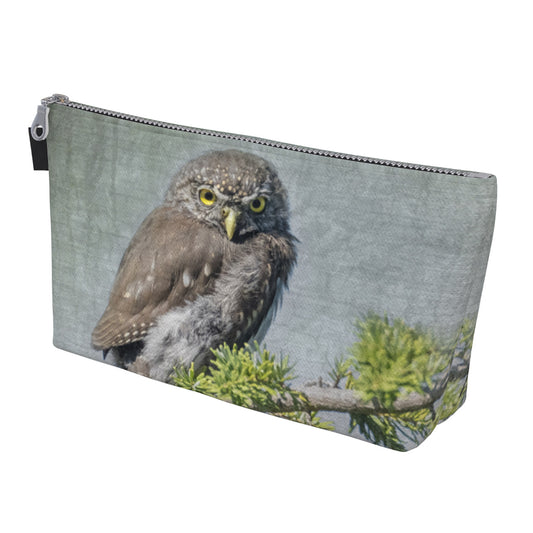 Northern Pygmy Owl Zippered Kit Bag