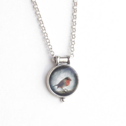 ENGLISH ROBIN - Miniature Pendant, Nature Jewelry