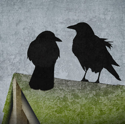 ROOF COUPLE - Fine Art Print, Blue Crow Series