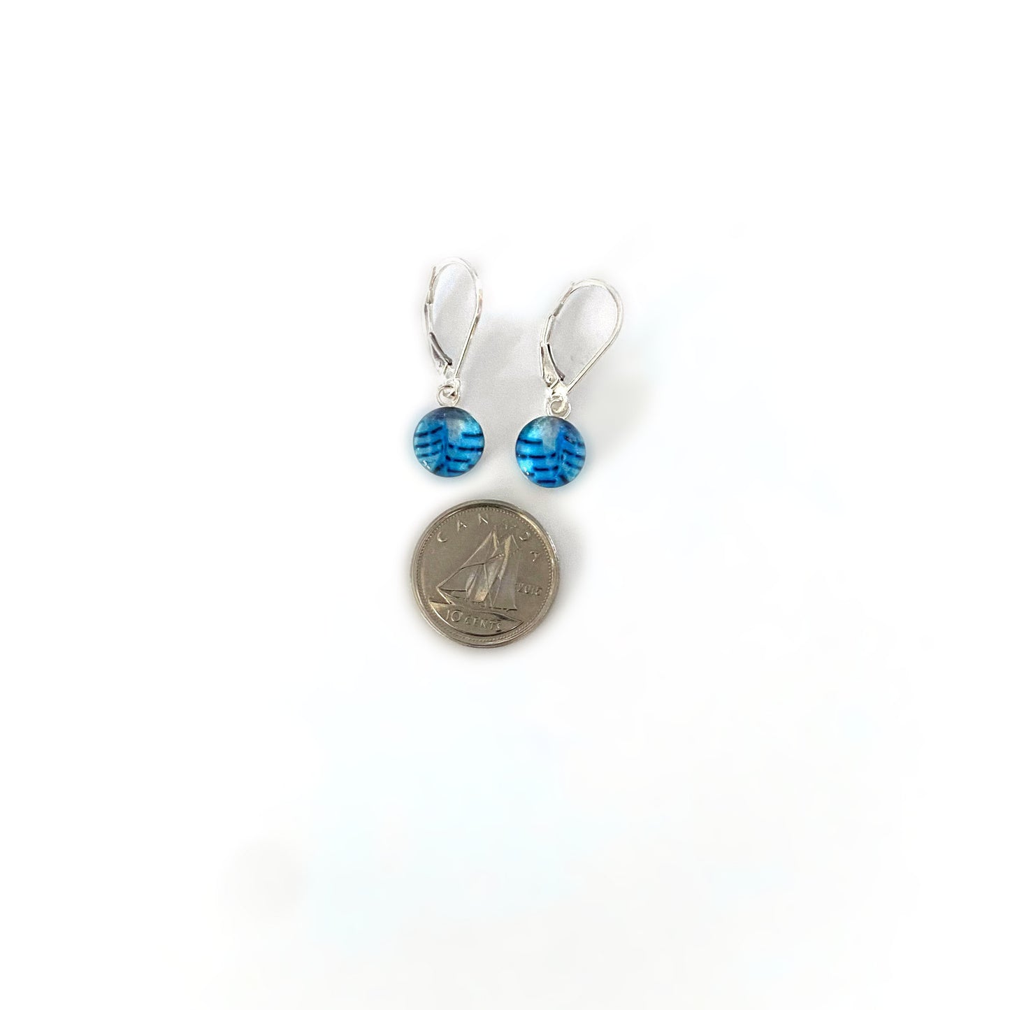 SWIFT - Tiny Round Earrings, Silver and Resin