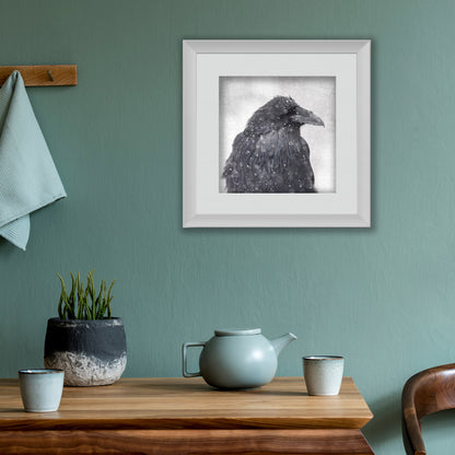 SNOW GLOBE RAVEN - Fine Art Print, Raven Portrait Series