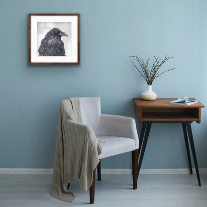 SNOW GLOBE RAVEN - Fine Art Print, Raven Portrait Series