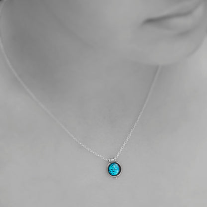 STELLER'S JAY FEATHERS - Miniature Pendant, Silver and Resin