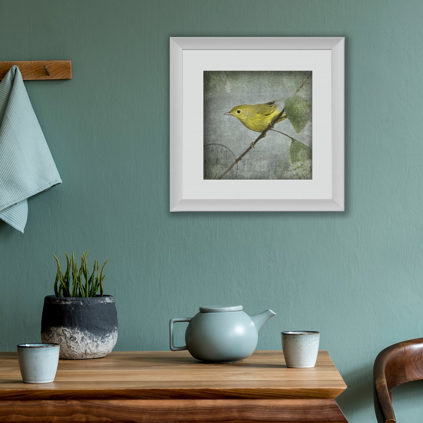 ORANGE CROWNED WARBLER - Fine Art Print, Garden Birds Series